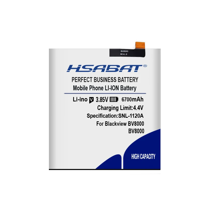 HSABAT 6700 мАч аккумулятор для Blackview BV8000 батареи Blackview BV8000 Pro Высококачественный аккумулятор для сотового телефона
