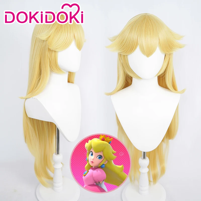 DokiDoki косплей игры Марио Принцесса Персик парик Золотой волос |