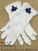 masonic regalia/Masonic Cotton Glove with Blue Embroidered Square & Compass Logo ► Photo 3/5