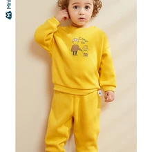 Minibalabala/одежда для малышей; костюм для маленьких девочек; Бархатный комплект из двух предметов с длинными рукавами; Новинка года; зимний теплый комплект одежды