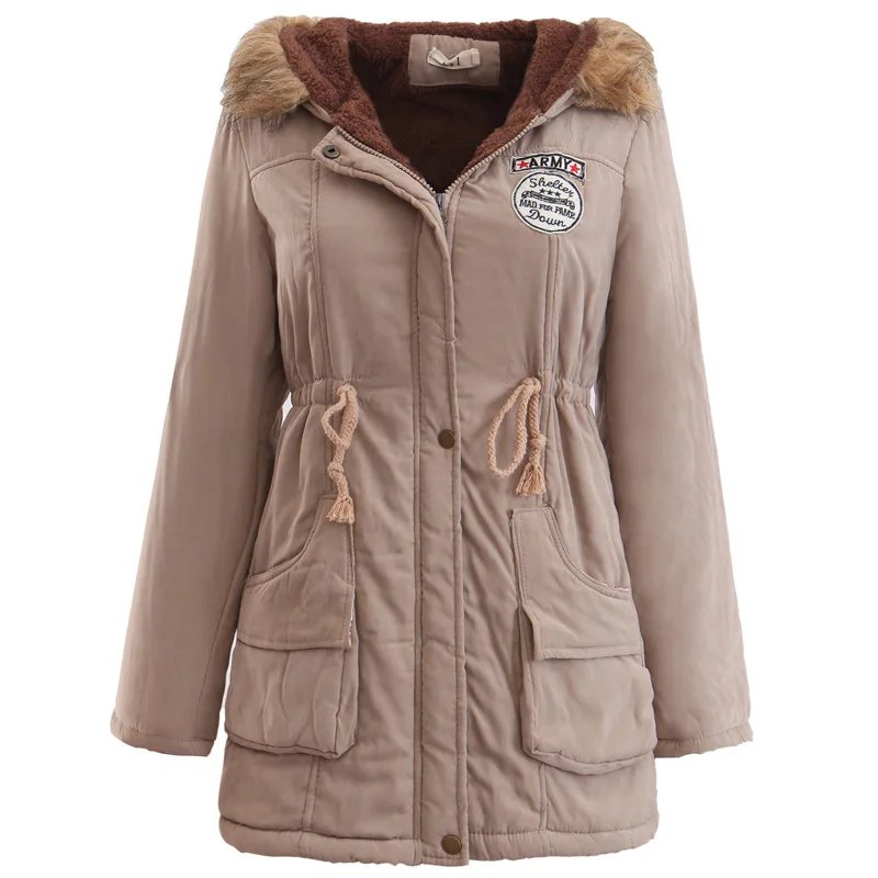 Женская парка, повседневная верхняя одежда, осень-зима, пальто с капюшоном в стиле милитари, зимняя куртка, женские меховые пальто, женская зимняя куртка s и пальто - Цвет: 08
