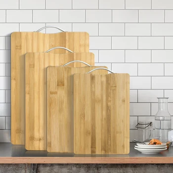 

1pcs Durable Wooden Chopping Blocks Tool Bamboo Rectangle Hangable Cutting Board Healthy Vegetable Meat Processing Cook Tools