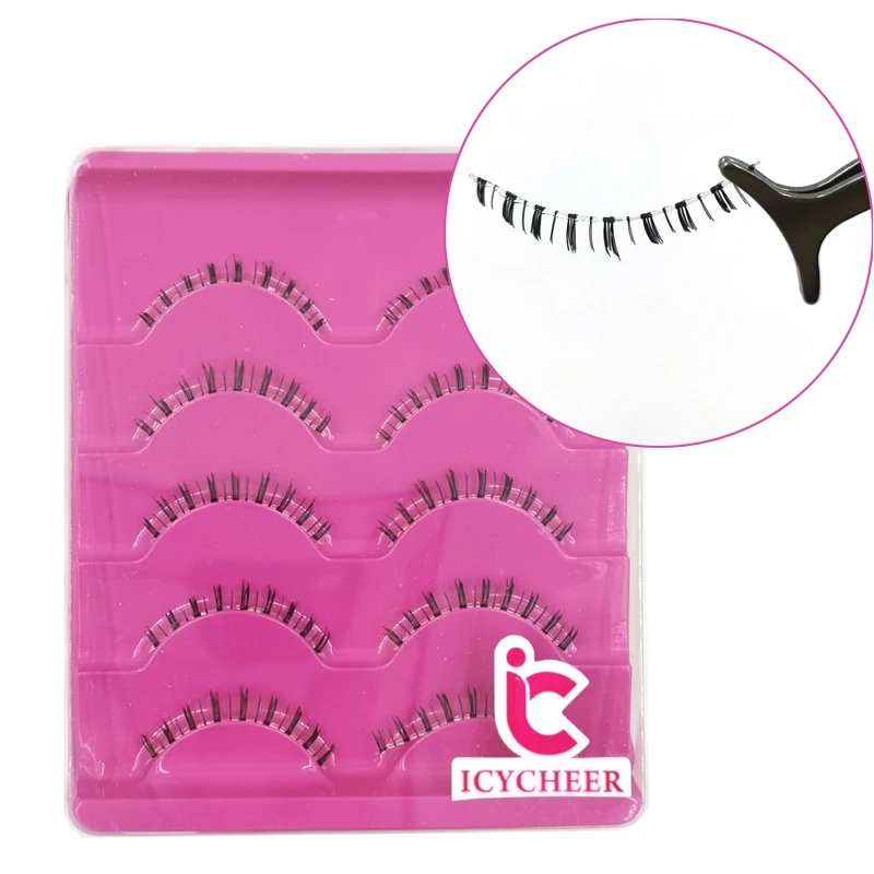 ICYCHEER 5Pairs Soft Mink Lower Lashes Black Color 0.5cm-1cm 3D False Eyelashes Full Strip Volume Makeup | Красота и здоровье