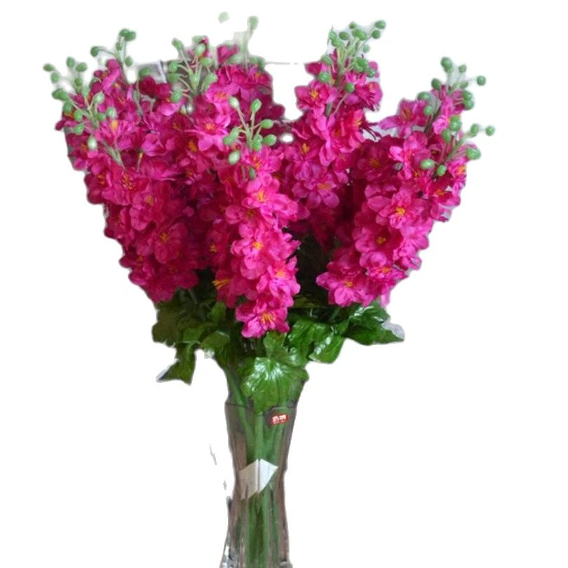 6個ラークスパー花フロアマウント偽デルフィニウムajacis人工poisonweed結婚式のための装飾花 Larkspur Flowers Flower Floorfor Wedding Decoration Aliexpress