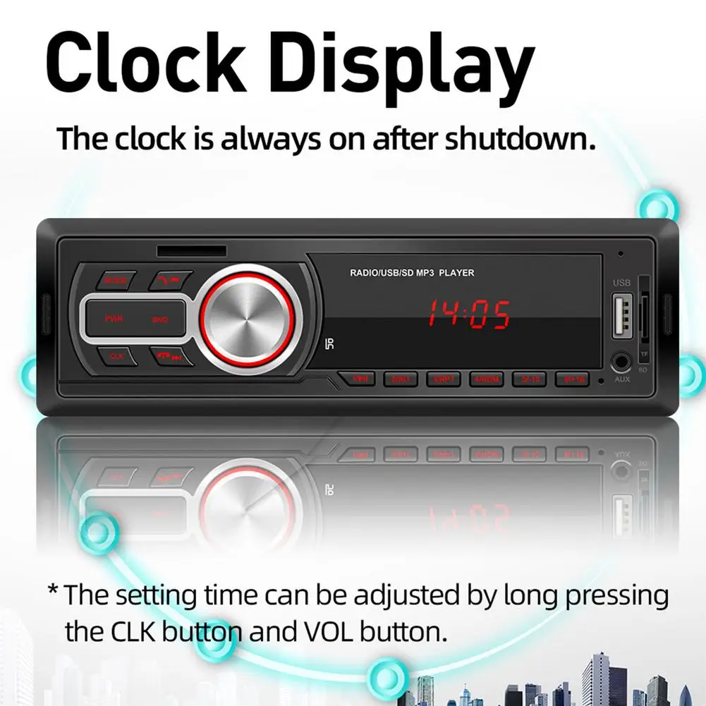 

Universal 12V Car Radio 1 Din Stereo Player Bluetooth Phone U Disk/TF Card/FM/USB/AUX MP3 Audio Player Car Accessories