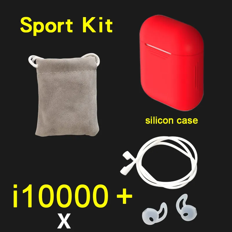 i10000X sport red I10000 X TWS беспроводные новые наушники зарядный чехол Bluetooth 5,0 наушники PK i500 i2000 i5000 TWS - Цвет: i10000X sport red