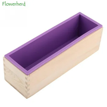 

Wooden Soap Mould with Silicone Lining Silicone Soap Loaf Mold Rectangular Silicone Mould with Wooden Box for DIY Handmade Tool