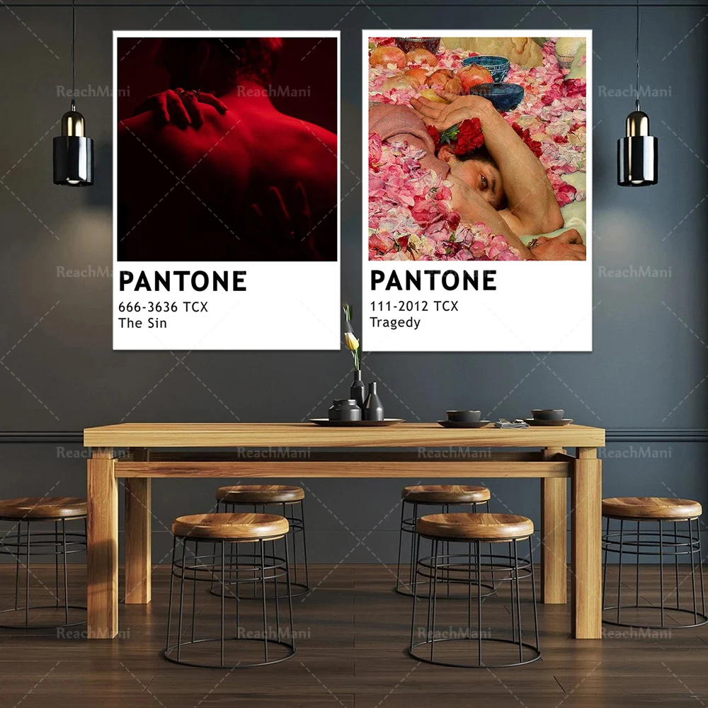 Poster Di Pantone Di Dramma, Stampe Grafiche, Stampe Di Pantone Di Moda, Poster Estetici, Poster Di Pantone Retrò, Stampe Di Rose Polverose Fas