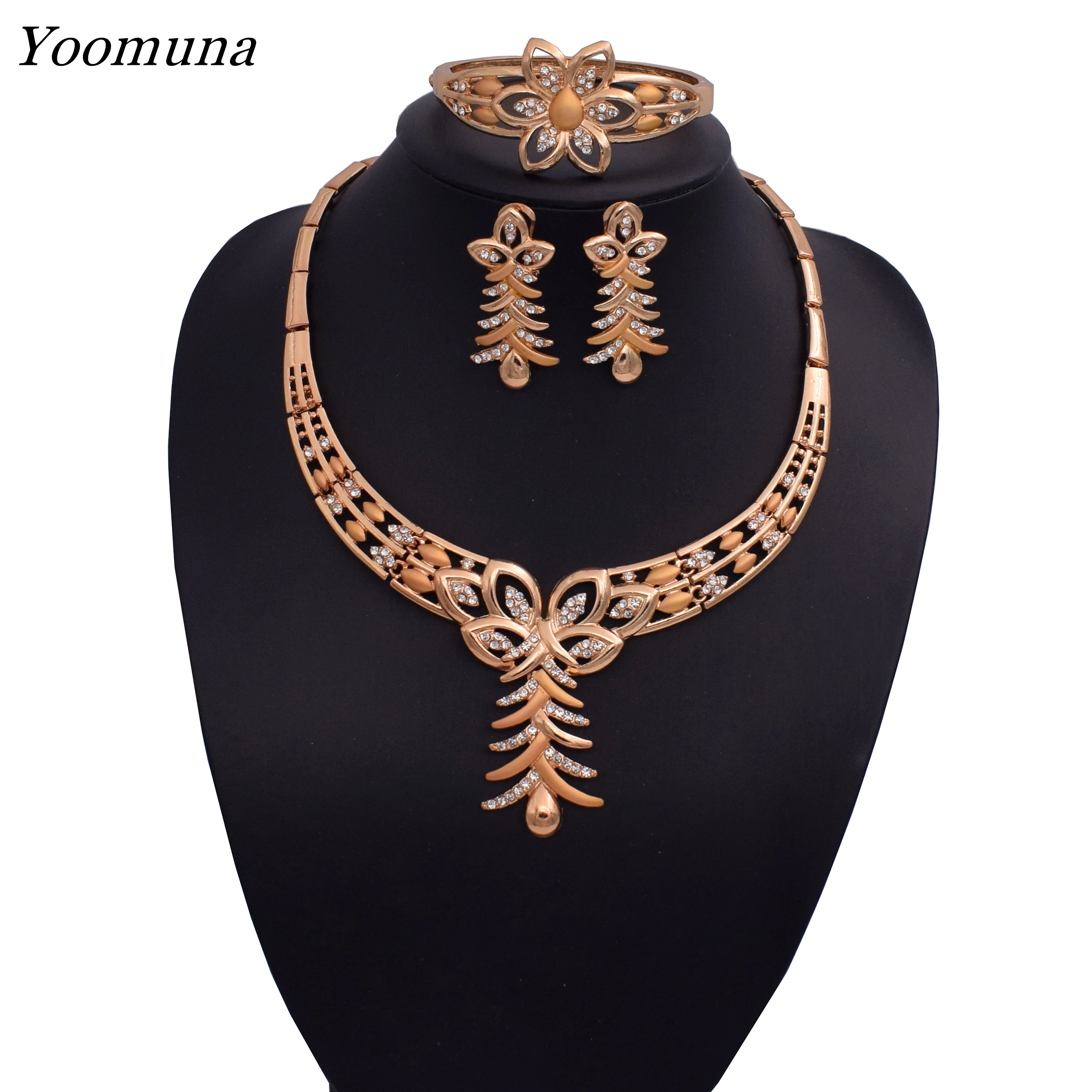 2019 Дубай элегантный Ювелирный Комплект женский Африканский Свадебный ювелирный