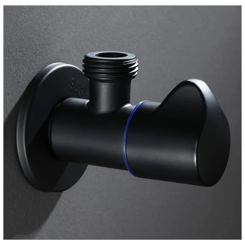 Black Standard G1/2 Thread Mixer with Angle Filled Valve, Taoqiu Solid Open-air Canned Faucet