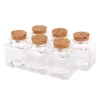 6pcs 50ml 42*54mm Transparent Square Glass Bottles With Corks Stopper Empty Sweets Food Grade Seal Jars Vials For Art Crafts 4