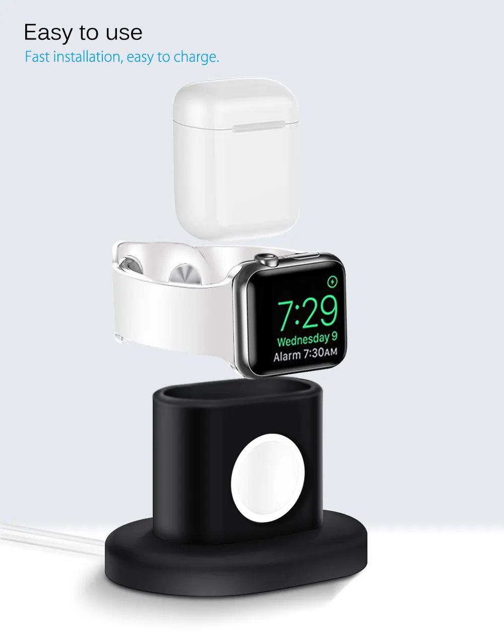Зарядное устройство Natrberg подставка для Apple Watch iWatch серия зарядный держатель силиконовый держатель для AirPods 1& 2 аксессуар зарядная док-станция