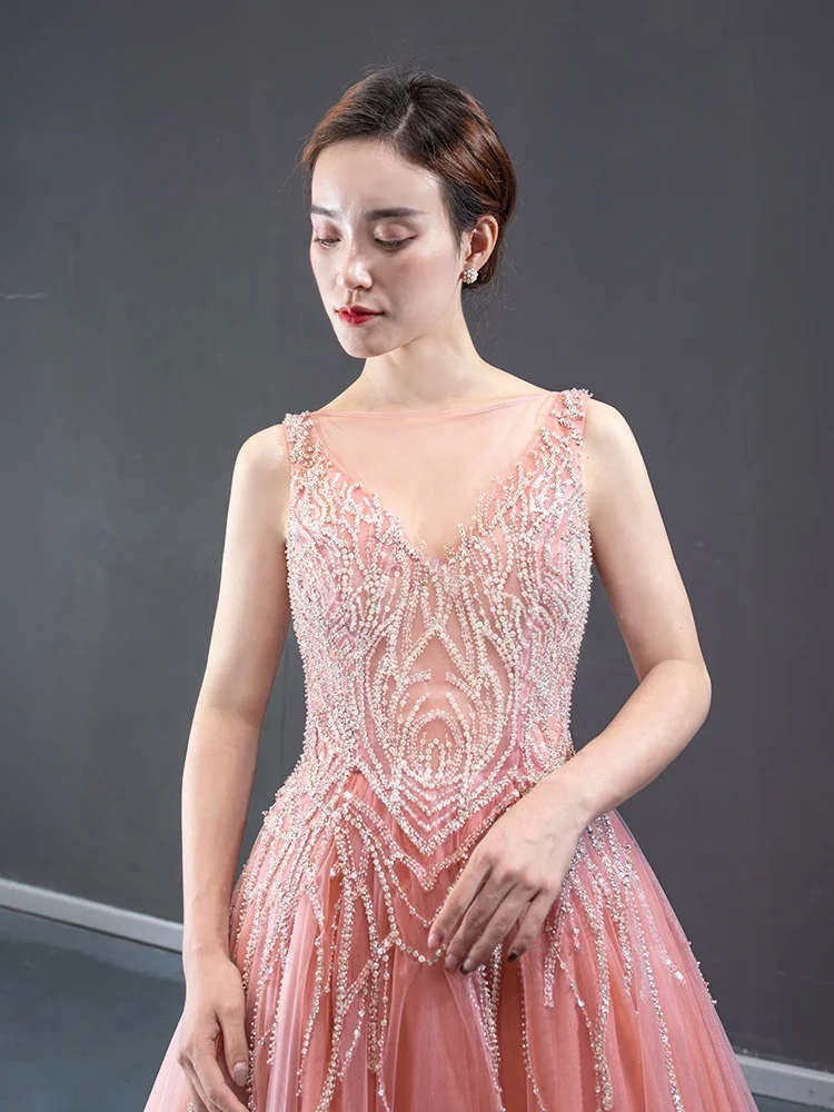 Новое поступление, горячая Распродажа розовое платье трапециевидной формы платье для выпускного вечера 16, платье в строгом стиле для девочек Вечеринка платья Элегантный Vestido de fiesta изготовленный на заказ