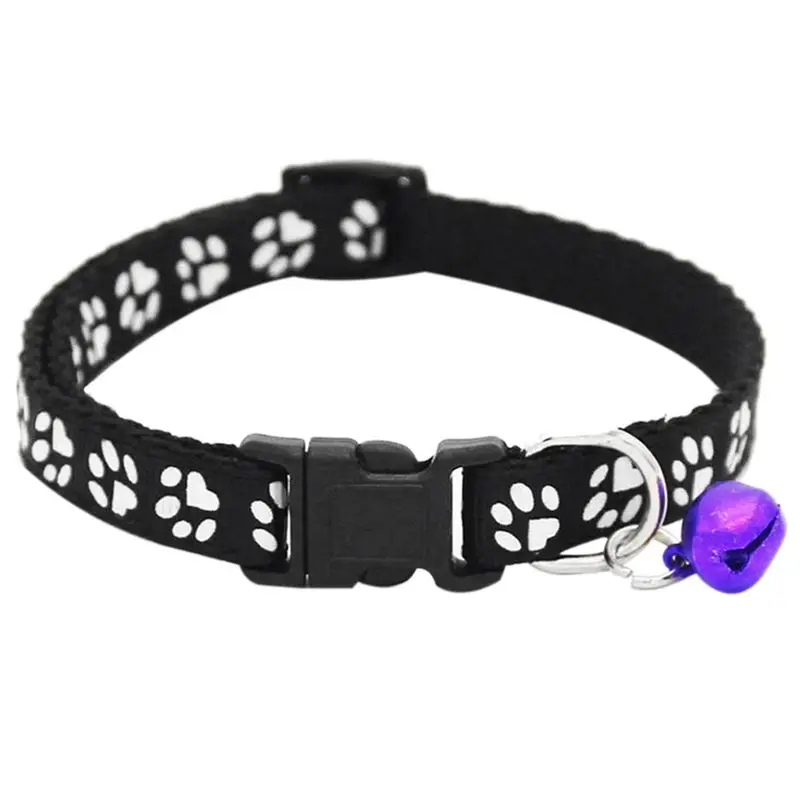 2 Pack Adjustable Cat Collar with Bell, Fashion Paw Print Design Pet Collar, Safety Quick Release Breakaway Collar for Cats (Ros 2 Pack Adjustable Cat Collar with Bell, Fashion Paw Print Design Pet Collar, Safety Quick Release Breakaway Collar for Cats (Ros