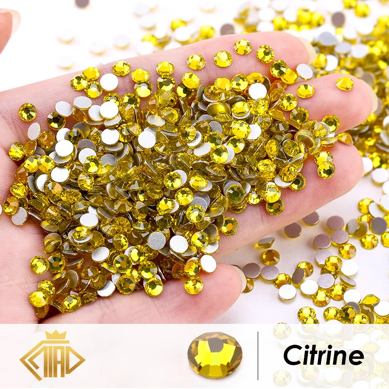 SS4-SS30 Colorful Non Hotfix Rhinestones Glitter Crystal Glue On Strass Diamond Rhinestones For Garment Nail art Decorations 