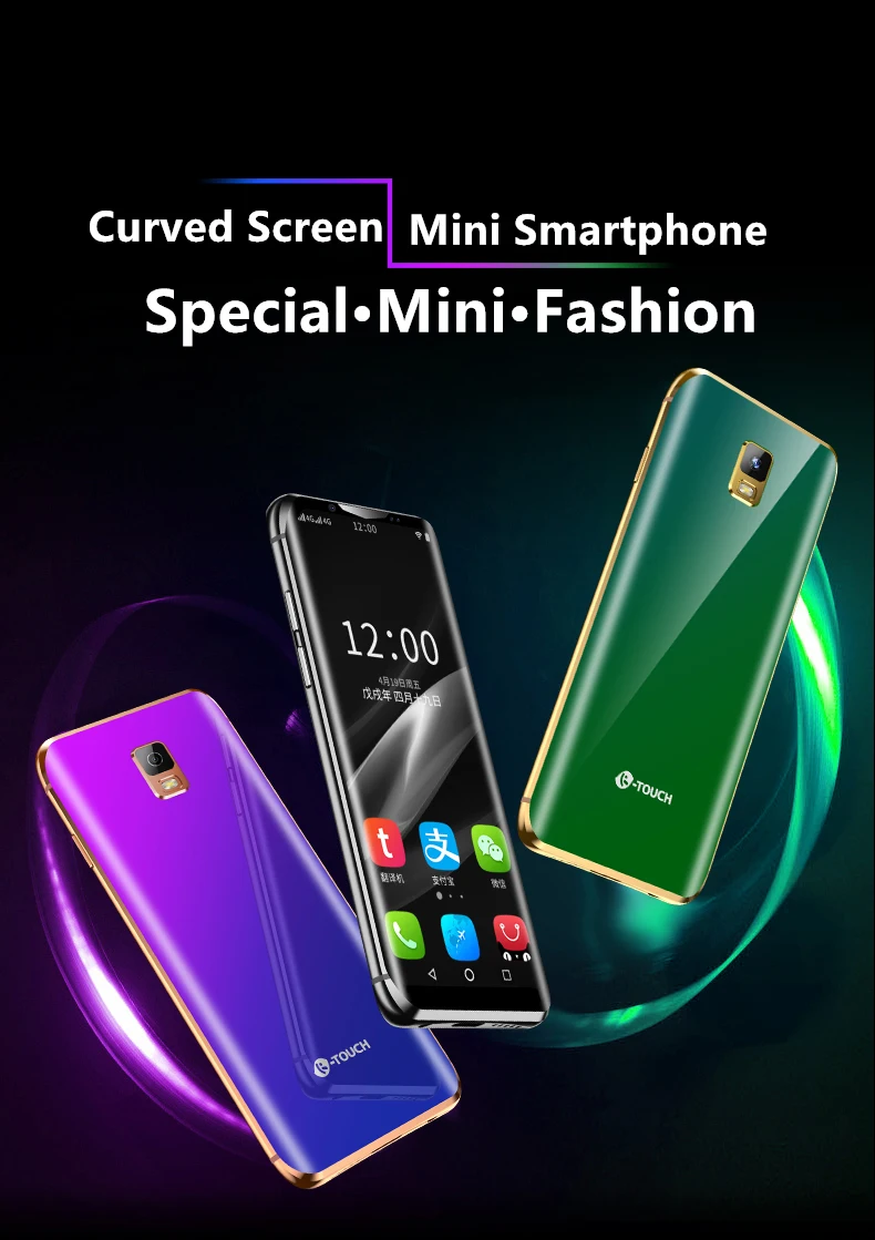4G Карманный смартфон K touch i10 3 5 дюймов изогнутый экран мобильный телефон Android 8 1