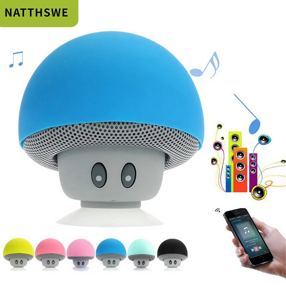 Беспроводной Bluetooth динамик портативный водонепроницаемый мини в форме гриба