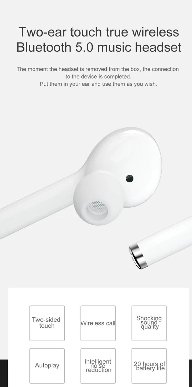 Bluetooth 5,0 музыка умный AI голос в ухо Спортивная Bluetooth гарнитура предназначена для спорта простой и модный GY141