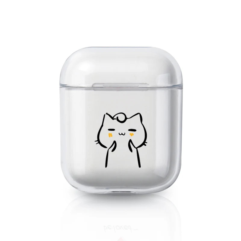 Мультяшный силиконовый чехол для Airpods 2 1, чехол, прозрачный, TPU, аксессуары для наушников, Air Pods, Apple, защитный чехол для наушников