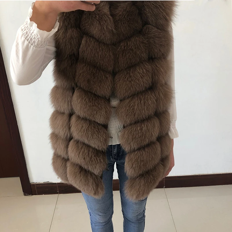 packable down jacket Natural Real Fox Fur Vest Jacket Waistcoat Short sleeveless Vestwoman winter warm Natural Fur Vest Real Fur Jacket Fox Fur Coats puffer coat with hood