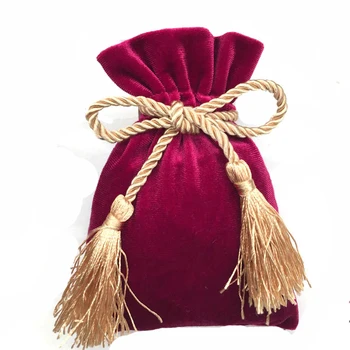 

High quality velvet storage bag cosmetics / eyelashes / jewelry / earrings / luxury plush fabric drawstring bag custom logo