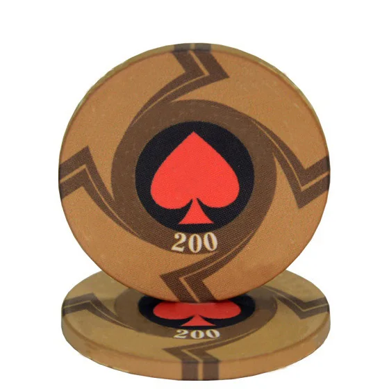 EPT 200 Новые керамические Техасские фишки для покера, профессиональные фишки для покера, европейские фишки для покера, набор 10 шт./лот, Прямая поставка - Цвет: EPT 200
