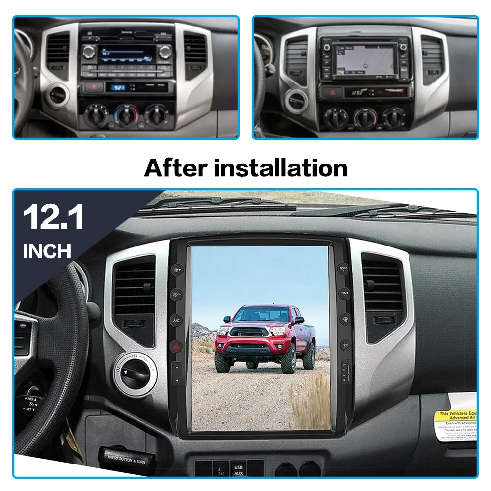 12" For Toyota Tacoma 2005-2015 Tesla Screen Android 13 64G Car GPS Navigation M