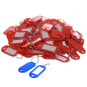 

200pcs Key Ring Tags - 100Pcs Blue with 100Pcs Red