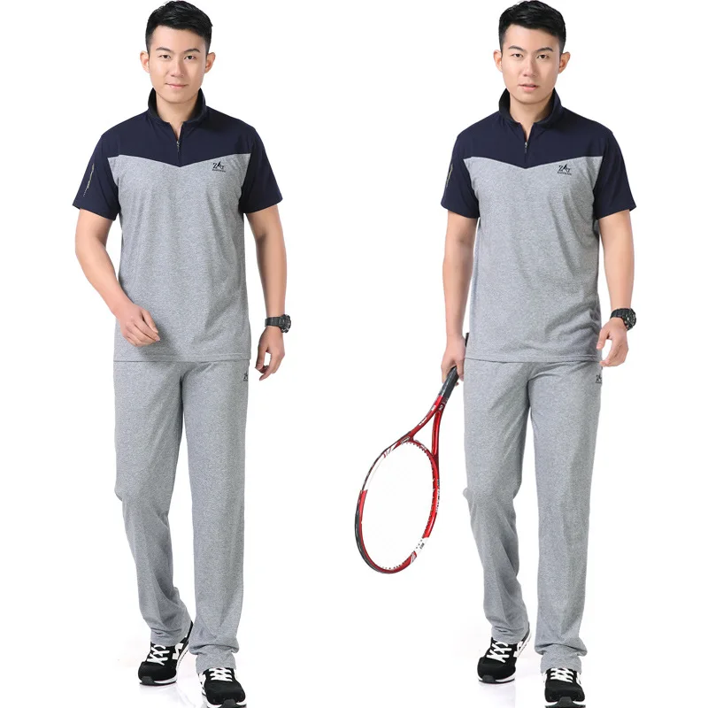 

Middle-aged MEN'S Suits Short Sleeve Trousers Thin Summer Large Size Loose-Fit Dad Sports Two-Piece Set