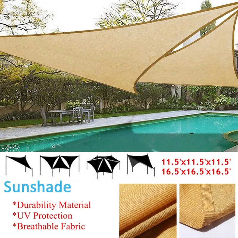 

2019 Outdoor Yard Patio Lawn Garden Deck Sun Shade Sail Block Canopy Good Shading Effect With Hook Easy loading And Unloading