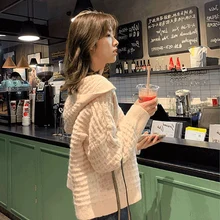 

Lazy Sweater Coat Women's Autumn and Winter New Short College Style Loose Knit Cardigan Outer Wear Versatile Top