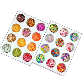 

12pcs/set Slime Accessories Fruit Slices Filler Handmade Nail Beauty DIY Decoration Cake Sprinkles Mud Particle Toy for children