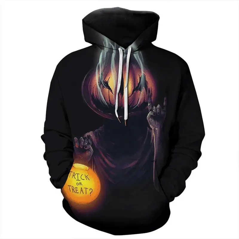 

Halloween Men's Hoodie sweatshirt 3D print Ugly Evil gesture Devil pumpkin hoody Autumn Winter Unisex sweatshirts Street Hip Hop