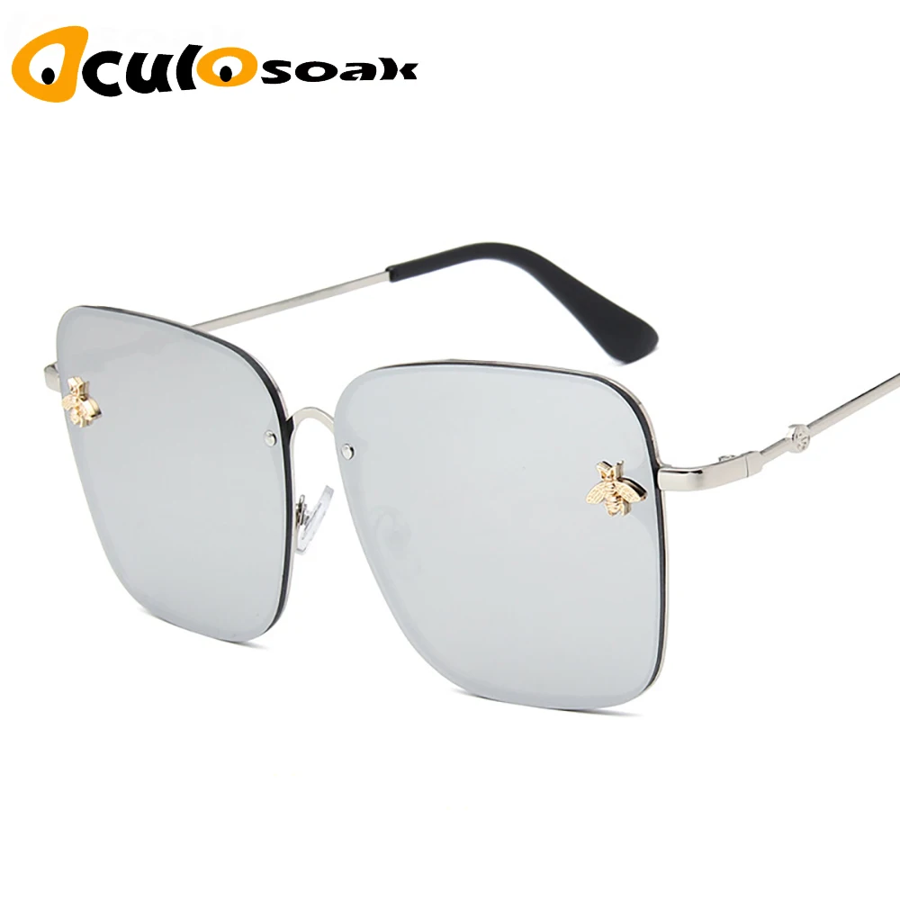 

Hot Bee Oversize Square Sunglasses Men Women Celebrity Glasses Male Driving Superstar Luxury Brand Designer Female Shades UV400
