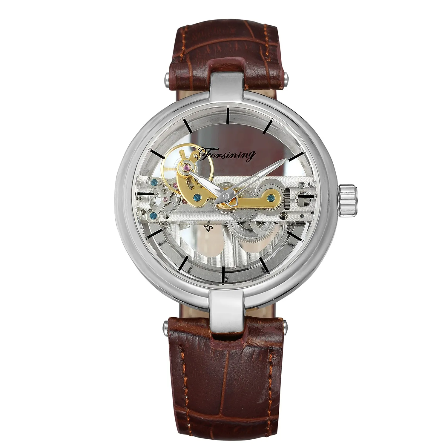 Ультратонкие серебряные автоматические механические мужские часы Tourbillon из натуральной кожи ремешок прозрачный циферблат спортивные часы мужские Relojes