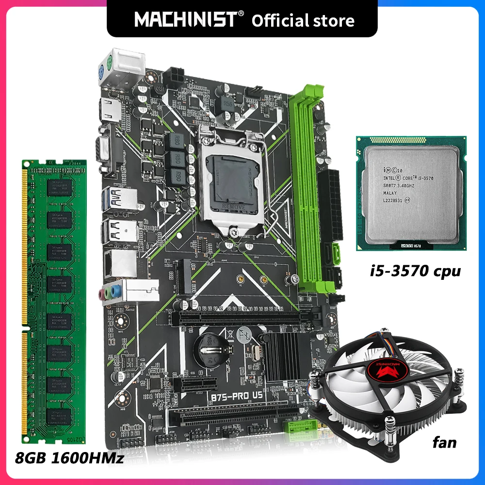 Комплект материнской платы Machinist B75 с Intel Core I5-3570 LGA 1155 процессором 8 ГБ DDR3 памятью