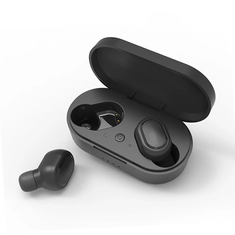 M1HIFI TWS Bluetooth наушники IPX6 водонепроницаемые V5.0 наушники беспроводные наушники для Andorid Ios с зарядным устройством 350 мАч - Цвет: Черный