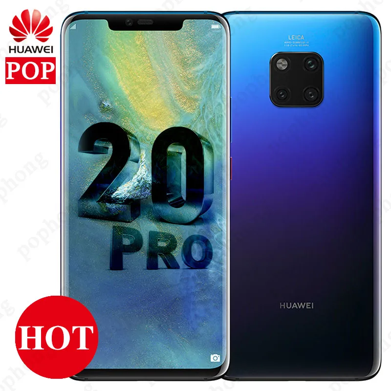 Мобильный телефон HUAWEI mate 20 Pro, 6 ГБ, 128 ГБ, 6,39 дюймов, OLED, Kirin 980, Восьмиядерный, водонепроницаемый, IP68, 40 МП, 4 камеры, Quickcharge