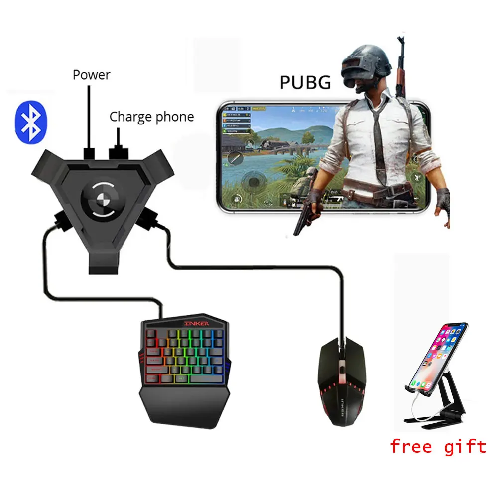 

For FPS games PUBG COD mobile phone gamepad converter adapter using keyboard mouse playing game at universal phone