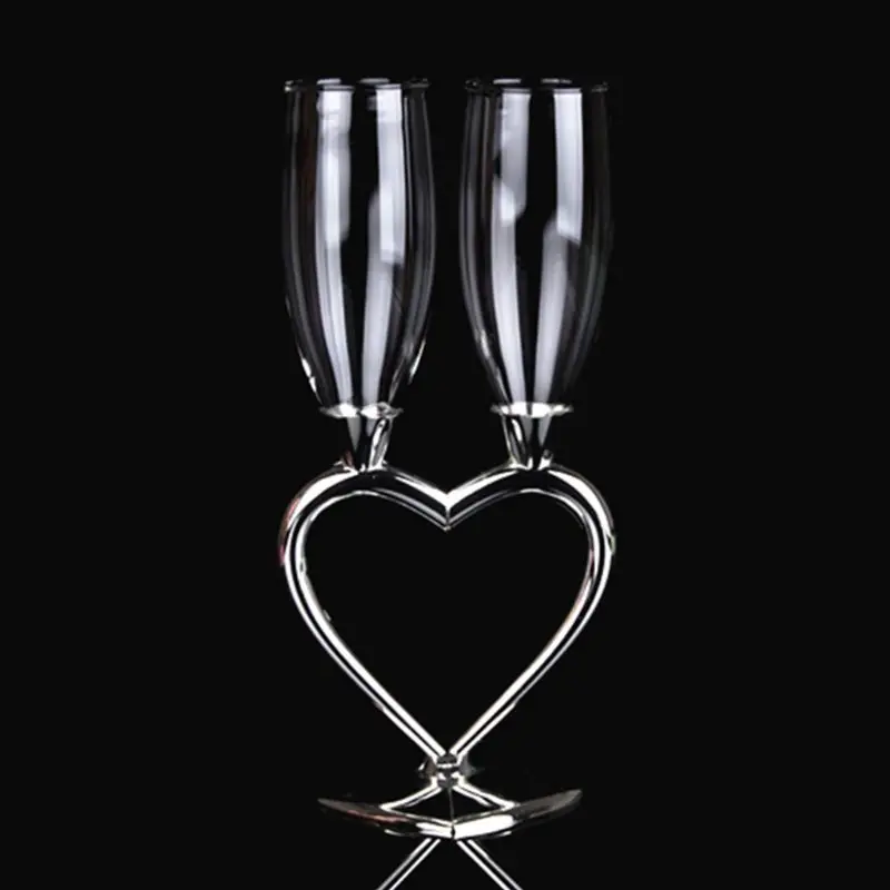 

Champagne Toasting Flutes Wedding Accessories, Linked Love, Set of 2,Silver 72XF