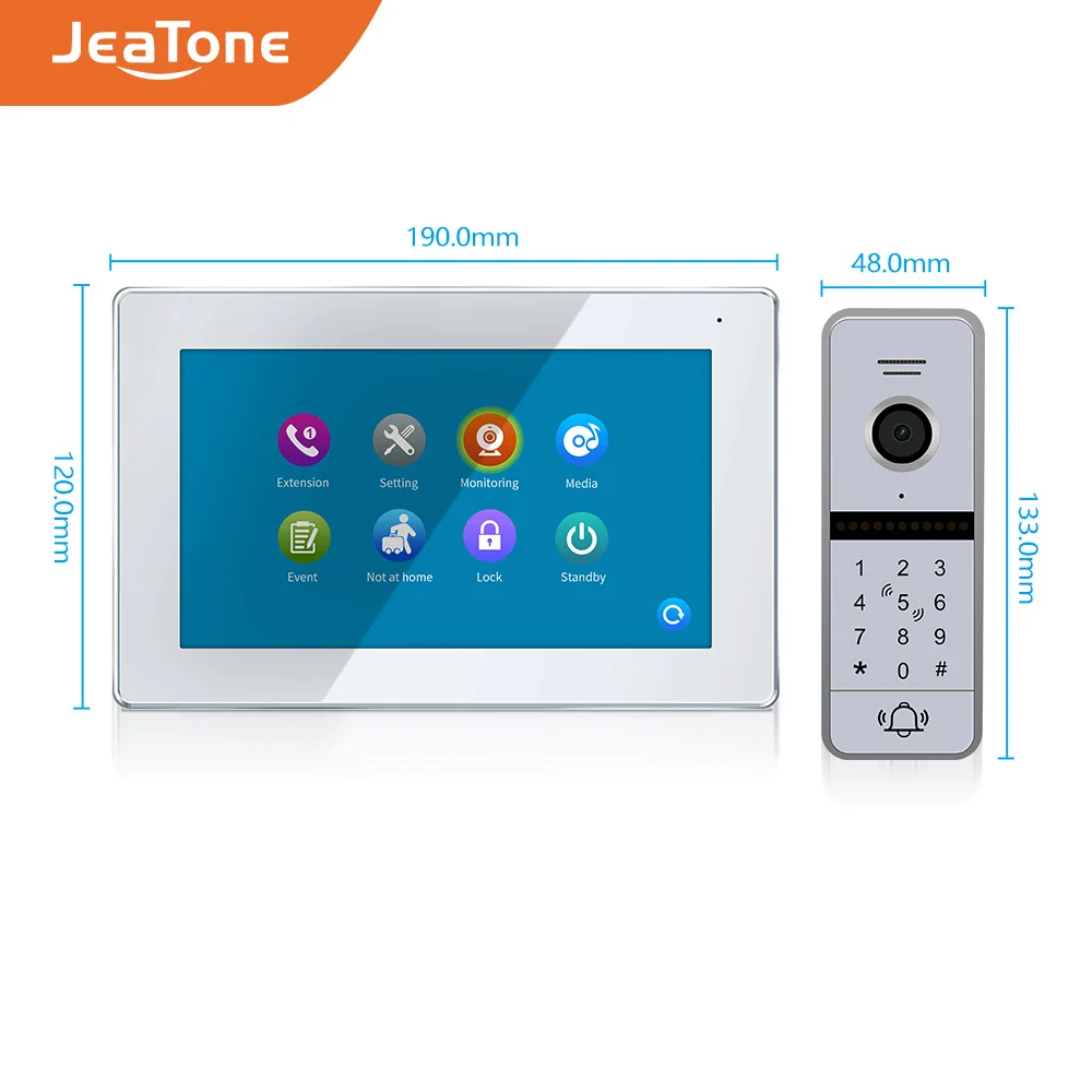 Новый 7 дюймовый сенсорный экран Jeatone FHD 1080P видео домофон с функцией RFID
