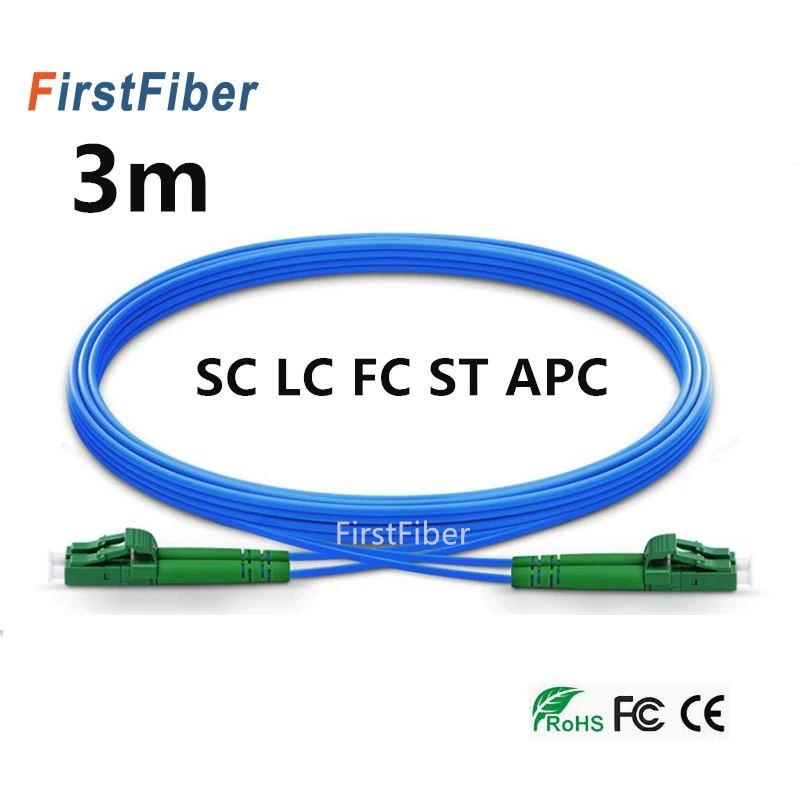 

3m LC SC FC ST APC Armored Patch Cable Duplex 2 Core Single Mode Armored PVC Patch Cable