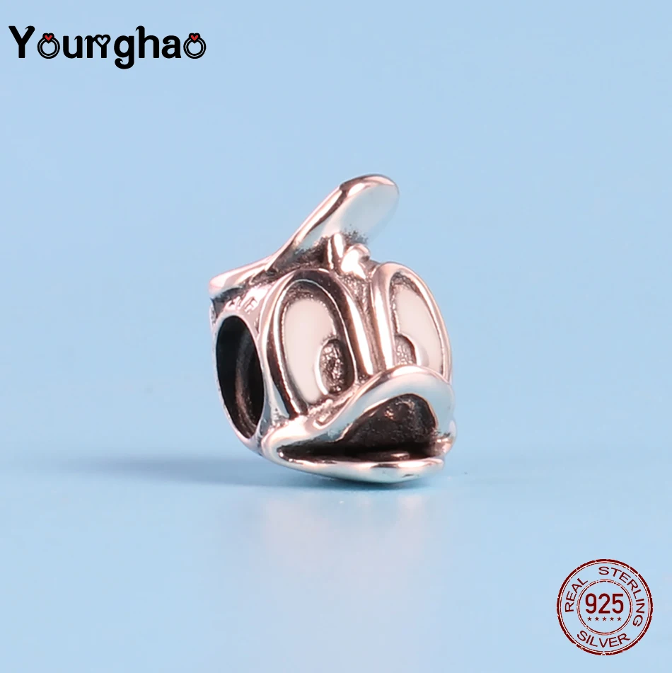 t-bd-2784-silver Younghao Настоящее 925 пробы Серебряное кольцо Сумочка поросенок Кролик Форма Pulsera милые животные Бусины Подходит Pandora браслет хорошее ювелирное изделие - Цвет: t-bd-2784-silver