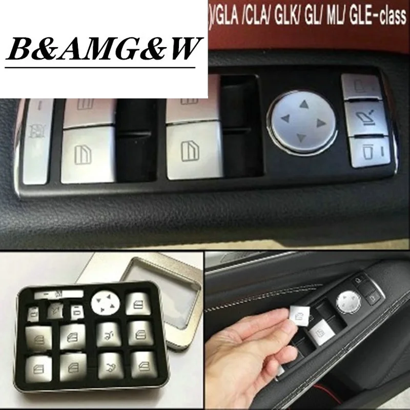 

Car Styling For Mercedes Benz A/B/C(W204)/E(W212)/GLA /CLA/ GLK/ GL/ ML/ GLE-class Auto Window Lifter Control Switch Cover 14p