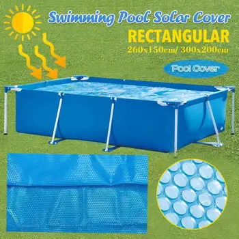 

Square Solar Tarpaulin Rectangular Durable Swimming Pool Protection Cover Heat Insulation Film for Indoor Outdoor Frame Pool