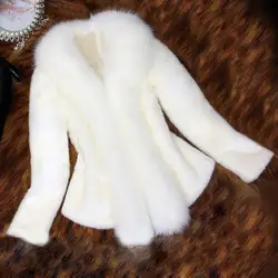 2019 зимнее теплое пальто женское пальто из искусственного меха элегантная Толстая теплая Новая модная верхняя одежда искусственная