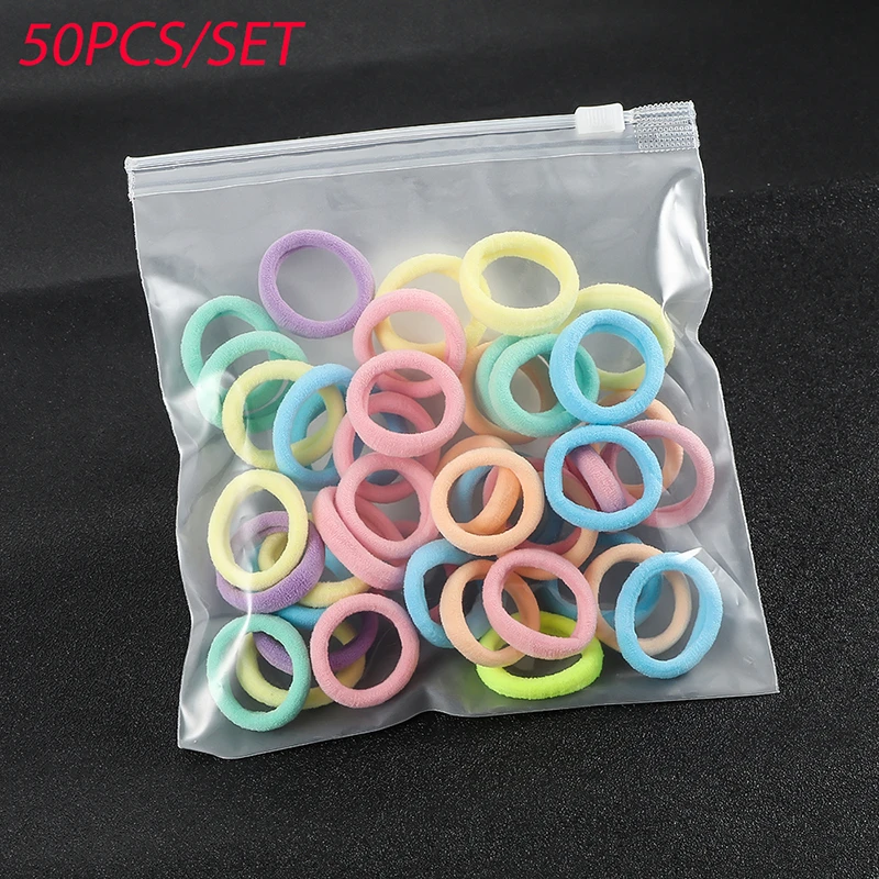 100Pcs/Set Children Girls Hair Bands Candy Color Hair Ties Colorful Basic Simple Rubber Band Elastic Scrunchies Hair Accessories crocodile hair clips Hair Accessories