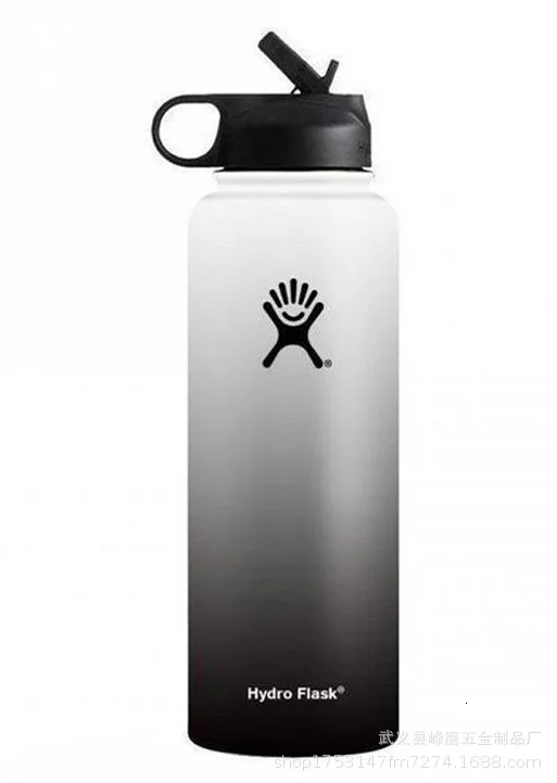 Black on white Бутылка для воды 32 унции 40 унций бутылка для воды hidroflask Garrafa Termos Termica Kubek термо Termo дропшиппинг - Цвет: Black on white