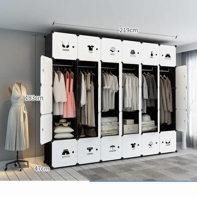 Табличка Meble Moveis Garderobe Rangement mobini Armoire Chambre мебель для спальни шкаф Mueble De Dormitorio шкаф - Цвет: MODEL W