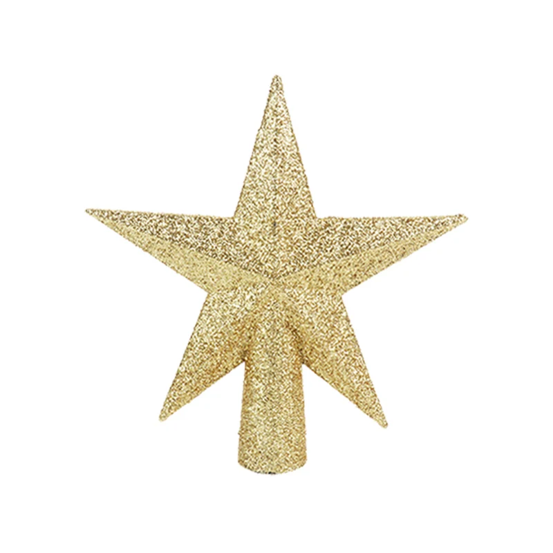 1pcs gold star Светодиодный Декор для рождественской елки, блестящая Звезда, топ, красное золото, луки, шарики для рождественских елок подвеска с героем аниме Noel, Рождественский Декор для дома - Цвет: 1pcs gold star